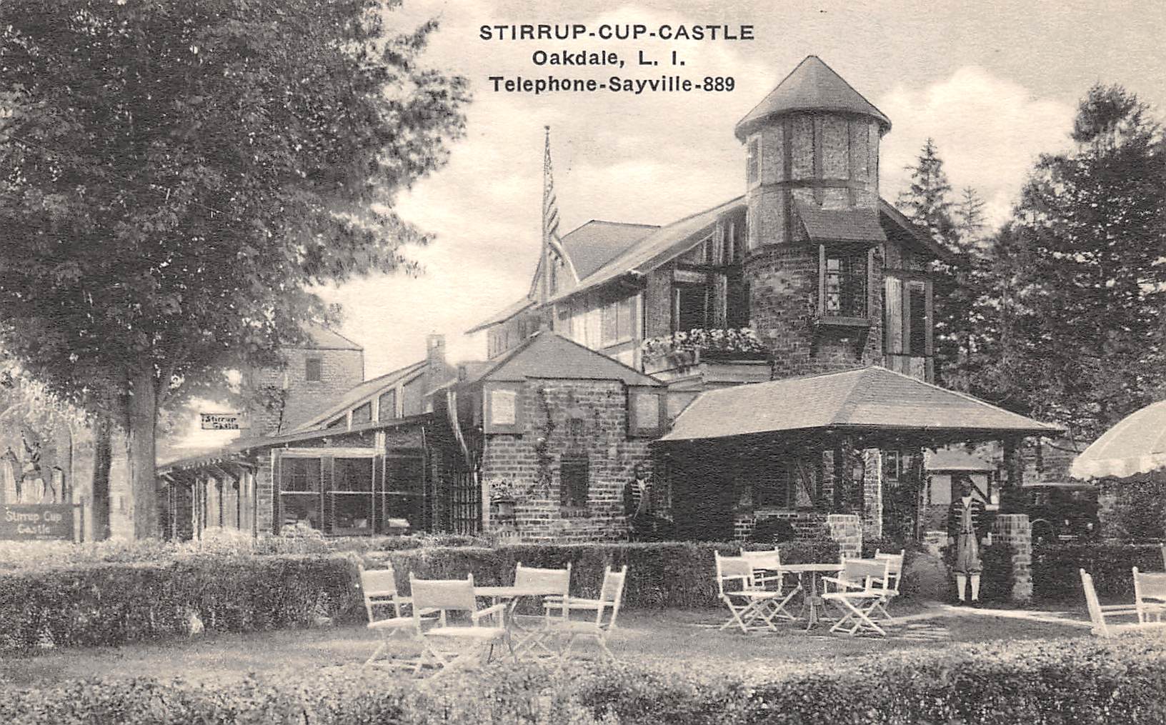 Long Island New York Stirrup-Cup Castle, Oakdale, Albertype Co., PC U18846